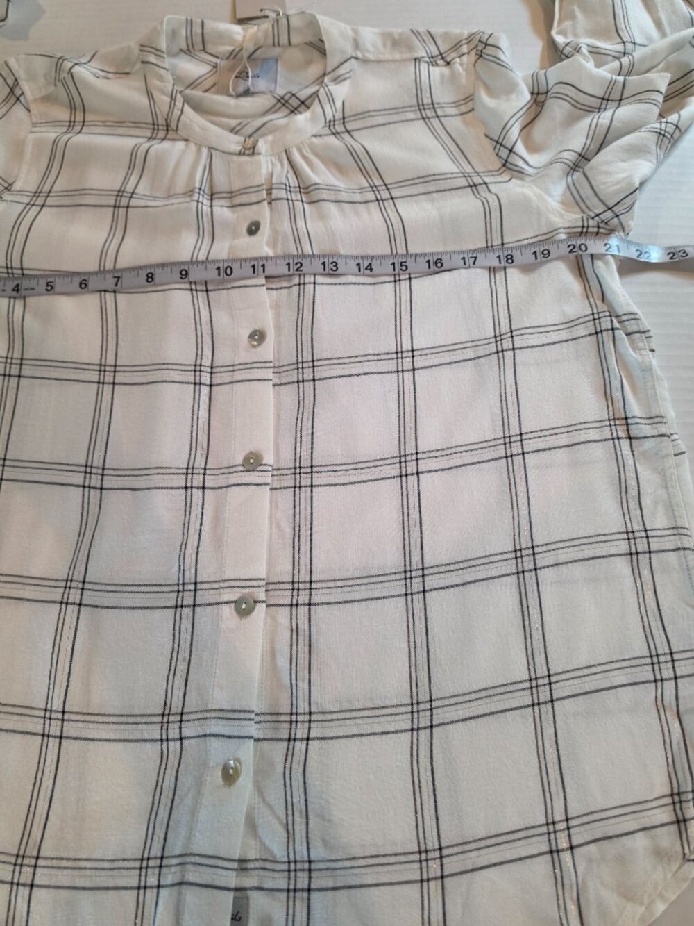 Rails Eloise Snow Onyx Gold Button Front Long Sleeve Shirt Size Med - Picture 9 of 15